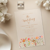 Boho herfst Wildflower Wedding Acryl Uitnodigingen