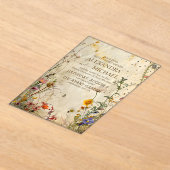 Boho Herfst Wildflower Wedding Acryl Uitnodigingen (Laagn)