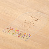Boho herfst Wildflower Wedding Acryl Uitnodigingen (Laagn)