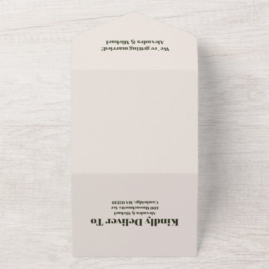 Boho Herfst Wildflower Wedding All In One Uitnodiging (Buitenkant)