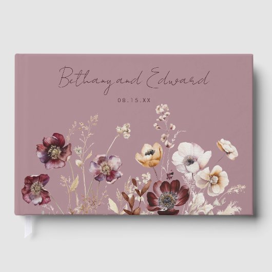 Boho Herfst Wildflower Wedding Gastenboek (Voorkant)