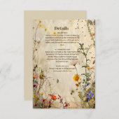 Boho Herfst Wildflower Wedding Informatiekaartje (Voorkant / Achterkant)