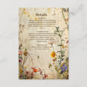Boho Herfst Wildflower Wedding Informatiekaartje (Voorkant)