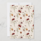 Boho Herfst Wildflower Wedding Kaart (Achterkant)