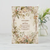 Boho Herfst Wildflower Wedding Kaart (Staand voorkant)