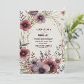 Boho Herfst Wildflower Wedding Kaart (Staand voorkant)