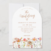 Boho Herfst Wildflower Wedding Kaart (Voorkant)