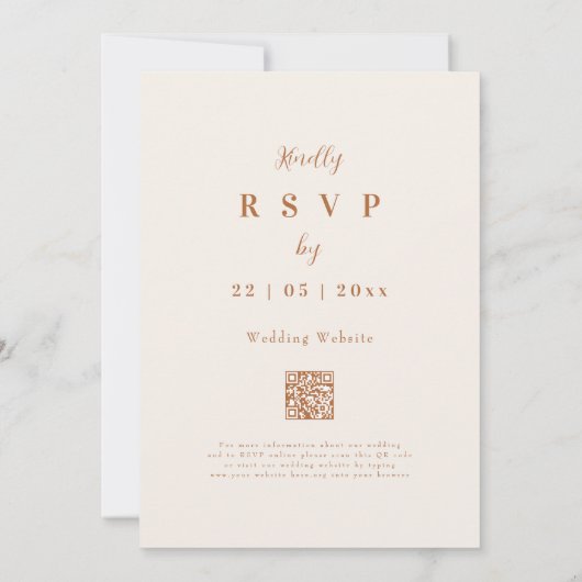 Boho Herfst Wildflower Wedding Kaart (Achterkant)