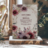 Boho Herfst Wildflower Wedding Kaart