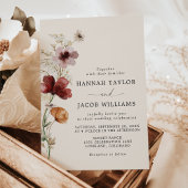 Boho Herfst Wildflower Wedding Kaart