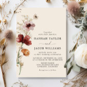 Boho Herfst Wildflower Wedding Kaart