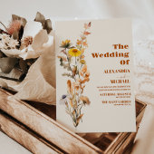 Boho Herfst Wildflower Wedding Kaart