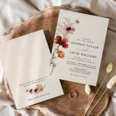 Boho Herfst Wildflower Wedding Kaart