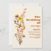 Boho Herfst Wildflower Wedding Kaart (Voorkant)