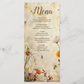 Boho Herfst Wildflower Wedding Menu (Achterkant)