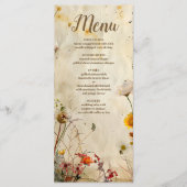 Boho Herfst Wildflower Wedding Menu (Voorkant)