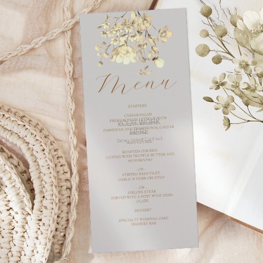 Boho Herfst Wildflower Wedding Menu
