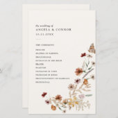Boho Herfst Wildflower Wedding Programme (Voorkant / Achterkant)