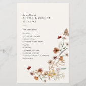 Boho Herfst Wildflower Wedding Programme (Voorkant)