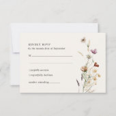 Boho Herfst Wildflower Wedding RSVP Kaartje (Voorkant)