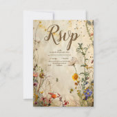 Boho Herfst Wildflower Wedding RSVP Kaartje (Voorkant)