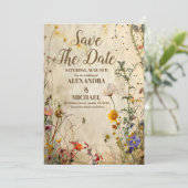 Boho Herfst Wildflower Wedding Save The Date (Staand voorkant)