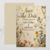 Boho Herfst Wildflower Wedding Save The Date (Voorkant / Achterkant)