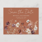 Boho Herfst Wildflower Wedding Save the Date Briefkaart (Voorkant)