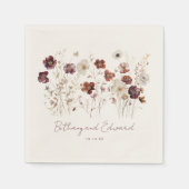 Boho Herfst Wildflower Wedding Servet (Voorkant)