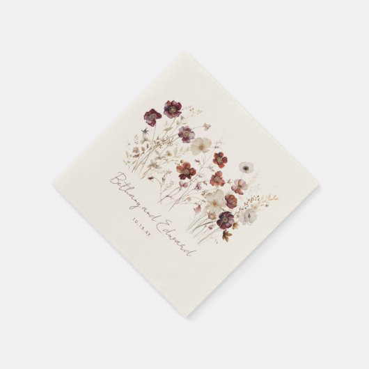 Boho Herfst Wildflower Wedding Servet (Hoek)