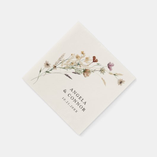 Boho Herfst Wildflower Wedding Servet (Hoek)