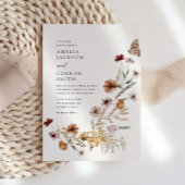 Boho Herfst Wildflower Wedding Uitnodiging
