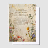 Boho Herfst Wildflower Wedding Vellum Uitnodigingen (Offset)