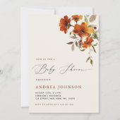 Boho Herfst Wildflowers Gezellige Herfst Baby show Kaart (Voorkant)