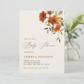 Boho Herfst Wildflowers Gezellige Herfst Baby show Kaart (Staand voorkant)