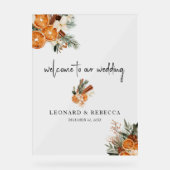 Boho herfst winter Bloemen Bruiloft Acryl teken Acryl Bord (Voorkant)