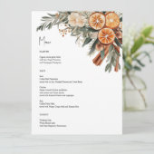 Boho Herfst Winter Menu kaartnamen op de achterkan (Staand voorkant)