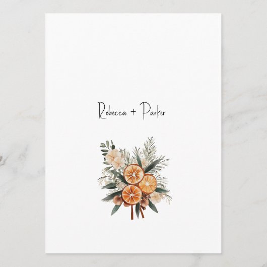 Boho Herfst Winter Menu kaartnamen op de achterkan (Achterkant)