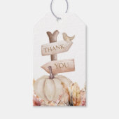 Boho Herfst witte pompoen dank u Cadeaulabel (Voorkant)