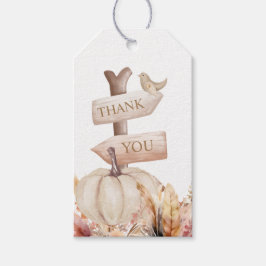 Boho Herfst witte pompoen dank u Cadeaulabel