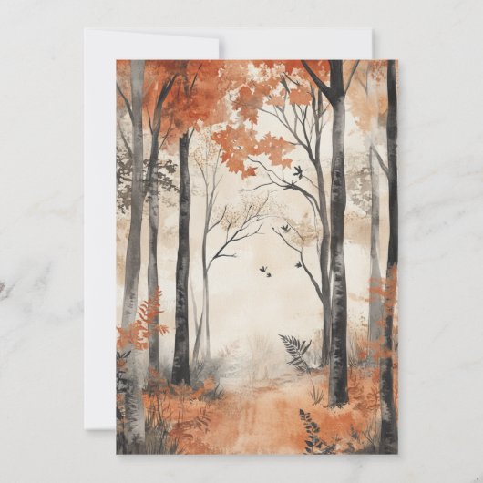 Boho Herfst Woodland Forest Animals Baby shower Kaart (Achterkant)