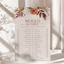 Boho Herfst zou ze liever Vrijgezellenfeest spel