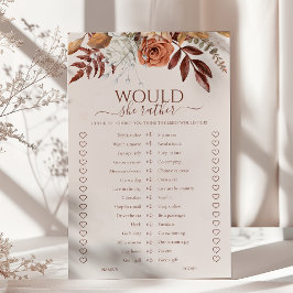 Boho Herfst zou ze liever Vrijgezellenfeest spel