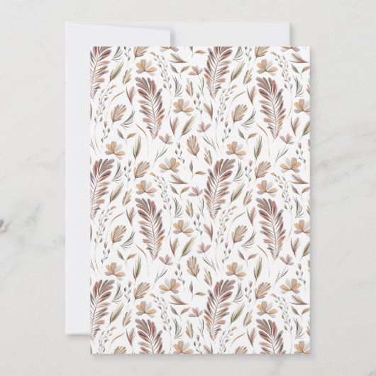 Boho herfstbladeren | Botanische bruiloft Kaart (Achterkant)