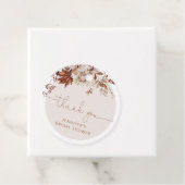 Boho herfstbladeren bruidsontbijt favor label (In situ)