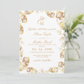 Boho Herfstbladeren | Elegante Trouw Kaart (Staand voorkant)