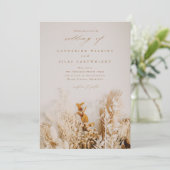 Boho-herfstbloemen bruiloft kaart (Staand voorkant)