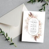 Boho-herfstbloemen Bruiloft Kaart