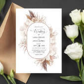 Boho-herfstbloemen Bruiloft Kaart