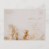 Boho-herfstbloemen Bruiloft Uitnodiging Briefkaart (Achterkant)